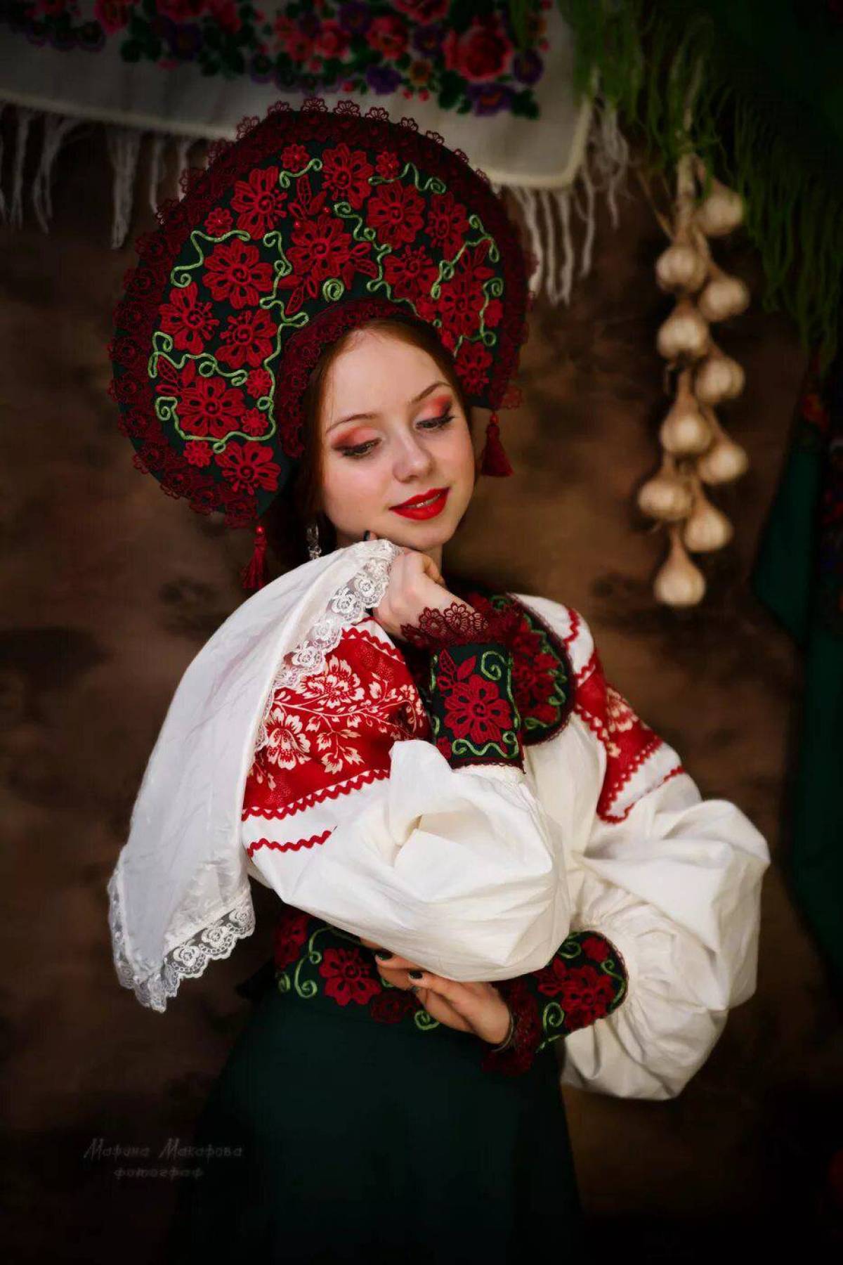 Women in Slavic costumes underwear in Belmopan