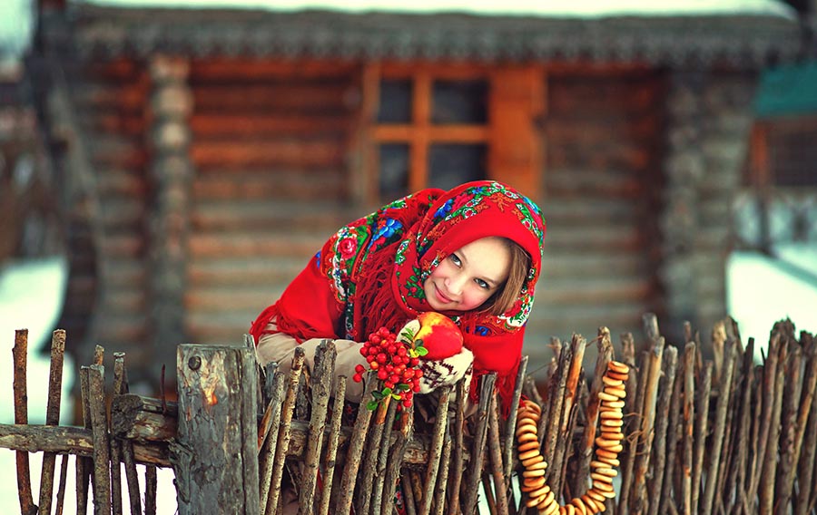 Sexy girl Women in Slavic costumes in Belmopan