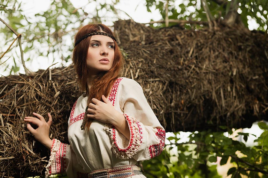 Women in Slavic costumes in Belmopan